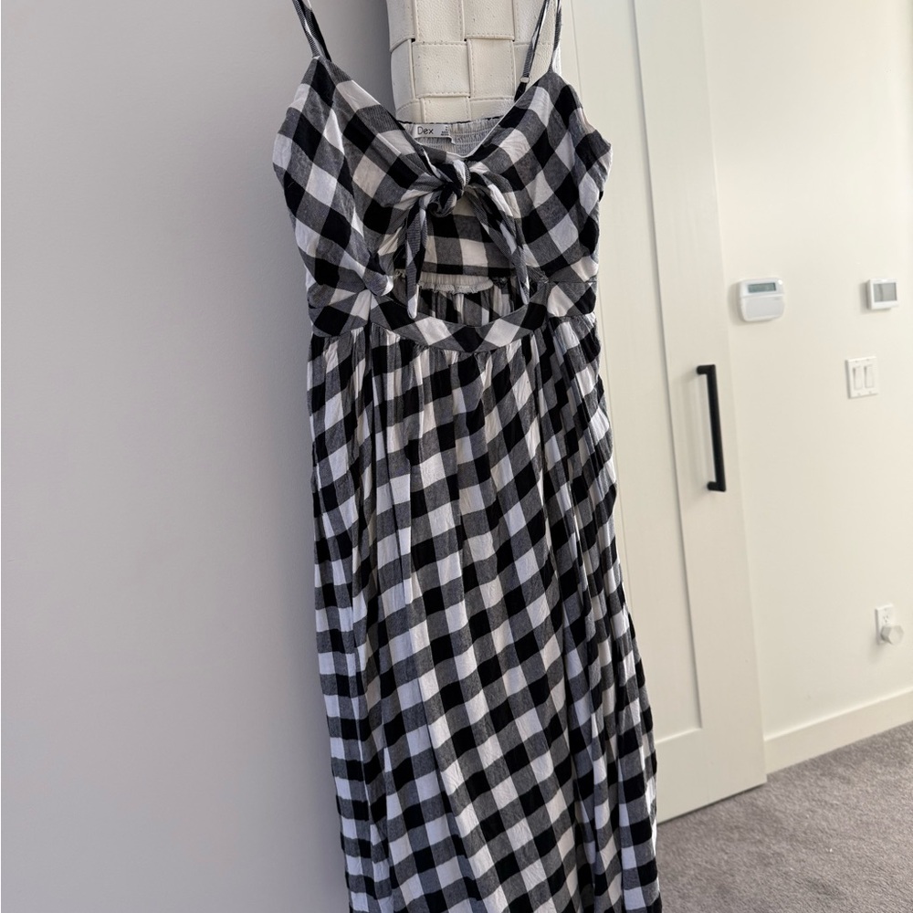 Dex Black and White Plaid Top